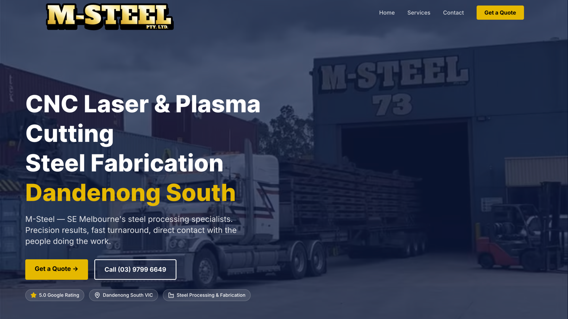 M-Steel website