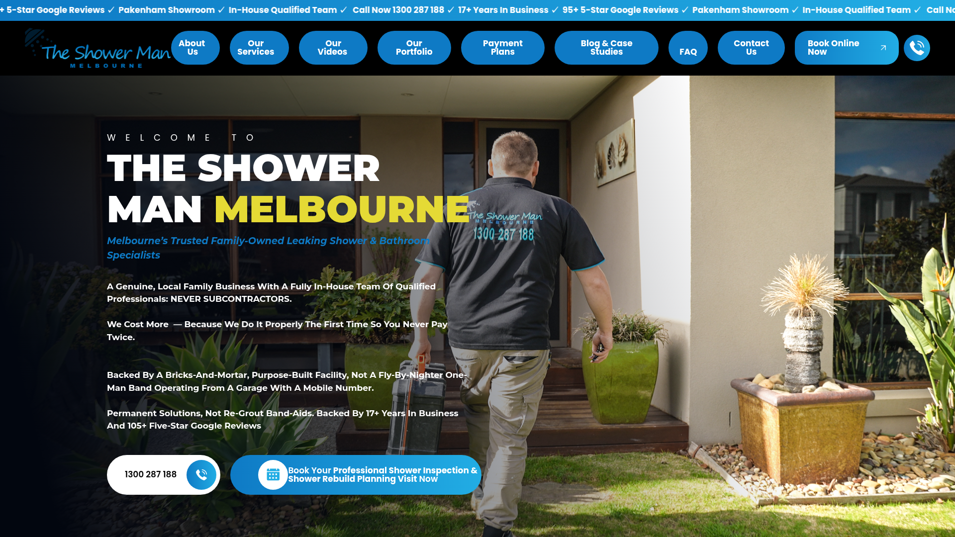 The Shower Man Melbourne website